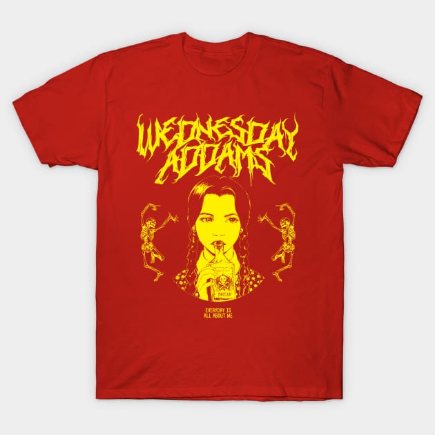 Wednesday Addams Metal T-Shirt by Dayat The Thunder